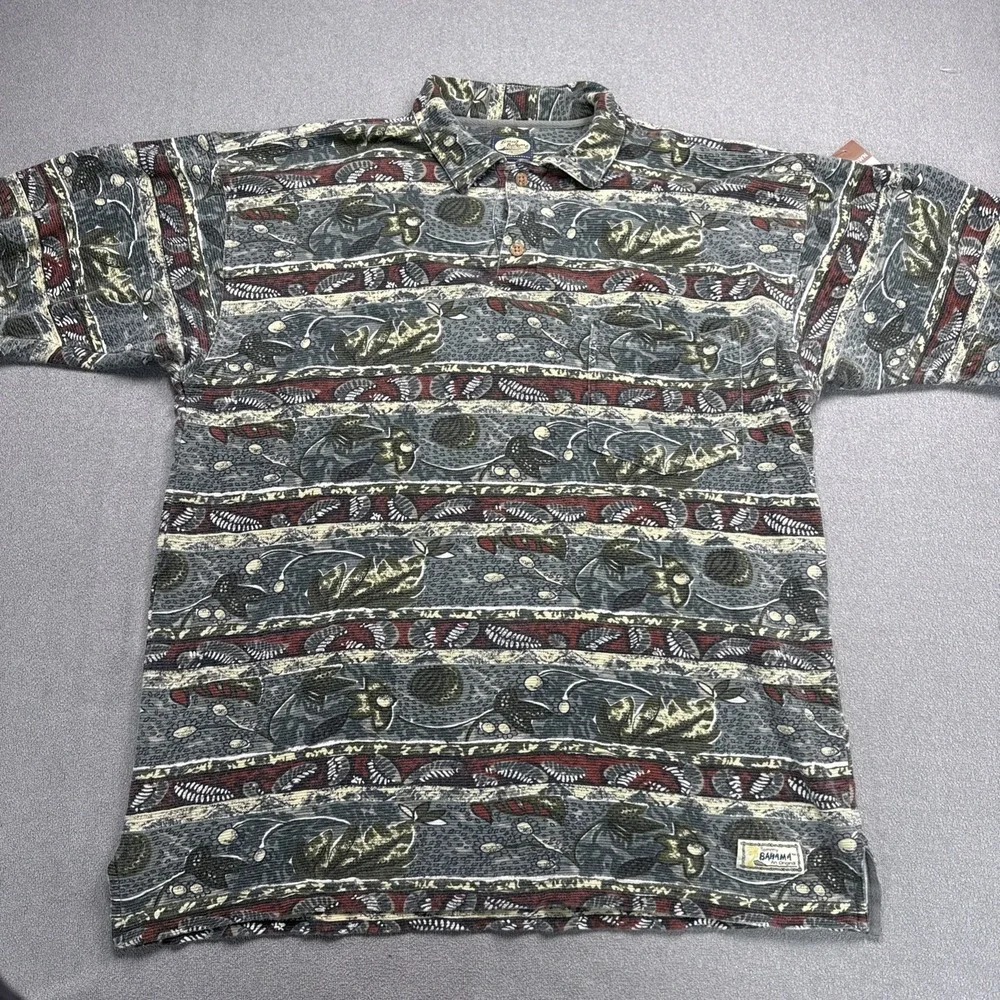 Vintage Tommy Bahama Polo Golf Short Sleeve Floral Hawaiian Shirt - Size XLarge